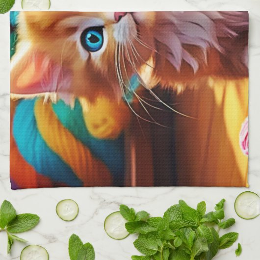 Niedlich Orange Kitten Art Geschirrtuch (Gefaltet)