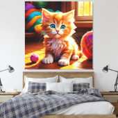 Niedlich Orange Kitten Art Leinwanddruck (Insitu (Schlafzimmer))