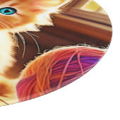Niedlich Orange Kitten Art Schneidebrett (Ecke)