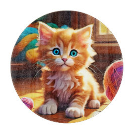 Niedlich Orange Kitten Art Schneidebrett