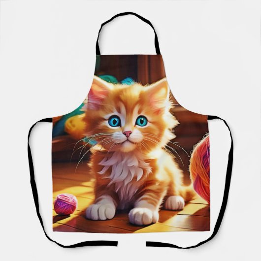Niedlich Orange Kitten Art Schürze (Vorderseite)
