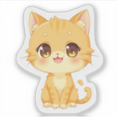 Niedlich Orange Kitten Aufkleber (Vorderseite)