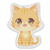 Niedlich Orange Kitten Aufkleber (Vorderseite)