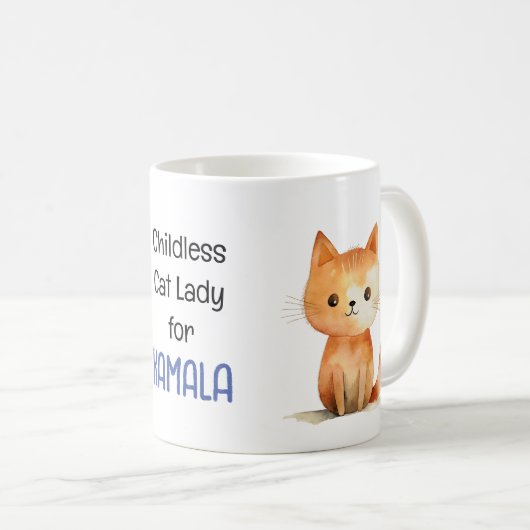 Niedlich Orange Kitten Childless Cat Lady for Kama Kaffeetasse (VorderseiteRechts)