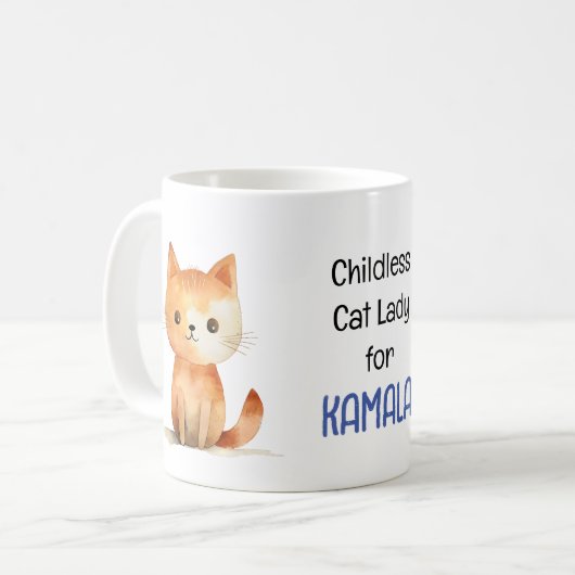 Niedlich Orange Kitten Childless Cat Lady for Kama Kaffeetasse (Vorderseite Links)