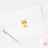 Niedlich Orange Kitten Herz-Aufkleber (Umschlag)