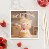 Niedlich Orange Kitten mit einem Cupcake Serviette (Beispiel)
