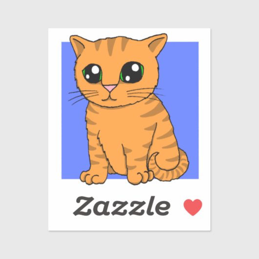 Niedlich Orange Kitten Sticker (Blatt)