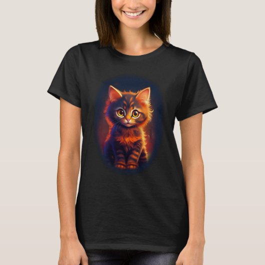 Niedlich Orange Kitten T-Shirt (Vorderseite)