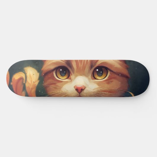 Niedlich Orange Kitty Cat Skateboard (Horizontal)