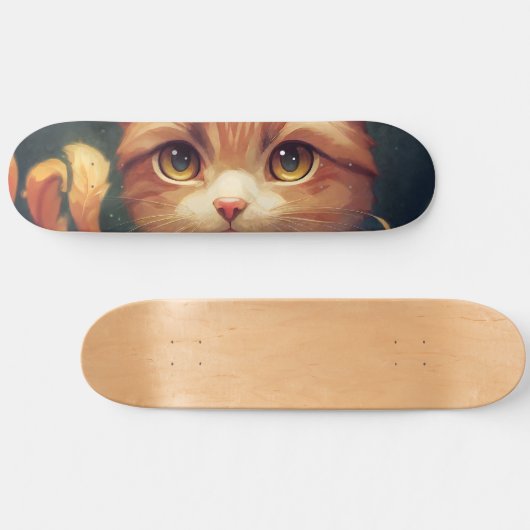 Niedlich Orange Kitty Cat Skateboard (Horizontal)