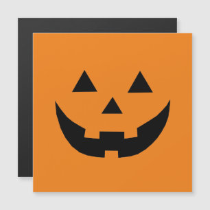 Niedlich-orange-Kürbislaterne lustiges Halloween Magneteinladung