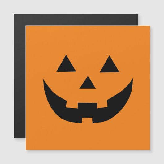Niedlich-orange-Kürbislaterne lustiges Halloween Magneteinladung (Vorne/Hinten)