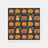 Niedlich Orange Kürbislaterne Pumpkin Halloween Serviette (Vorderseite)