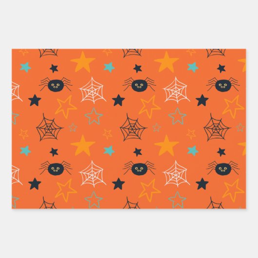 Niedlich Orange Lila Green Fun Halloween Muster Geschenkpapier Set (Vorderseite 2)