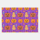 Niedlich Orange Lila Green Fun Halloween Muster Geschenkpapier Set (Vorderseite)