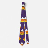 Niedlich Orange Lila Halloween Emoji Candy Corn Krawatte (Vorderseite)