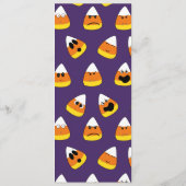 Niedlich Orange Lila Halloween Emoji Candy Corn Menükarte (Rückseite)