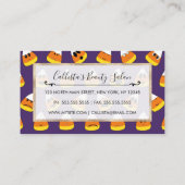 Niedlich Orange Lila Halloween Emoji Candy Corn Rabattkarte (Rückseite)