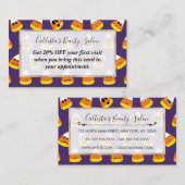 Niedlich Orange Lila Halloween Emoji Candy Corn Rabattkarte (Vorne/Hinten)