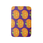 Niedlich Orange Lila Halloween Kürtenmuster Badematte (Vorderseite Vertikal)