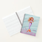 Niedlich Orange Lila Mermaid Illustration Notizblock (Innenseite)