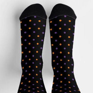 Niedlich-orange-lila Polka-Punkte Halloween Socken
