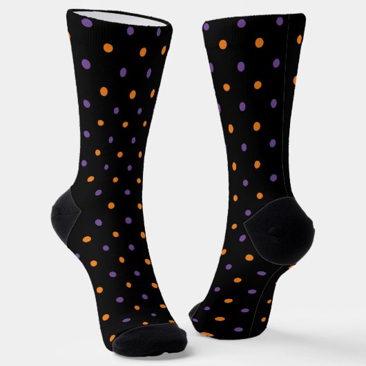 Niedlich-orange-lila Polka-Punkte Halloween Socken (Gewinkelt)