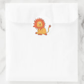 Niedlich Orange Lion Runder Aufkleber (Tasche)