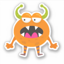 Niedlich Orange Little Monster Halloween Sticker