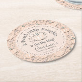 Niedlich Orange Little Pumpkin Fall Baby Dusche Runder Pappuntersetzer (Angewinkelt)