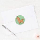 Niedlich Orange Llama Runder Aufkleber (Umschlag)