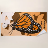 Niedlich Orange Mrs. Monarch Butterfly Beach Handt Strandtuch (Vorderseite)