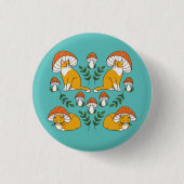Niedlich Orange Mushroom Cats Button Button (Vorderseite)