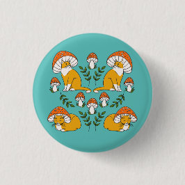 Niedlich Orange Mushroom Cats Button Button