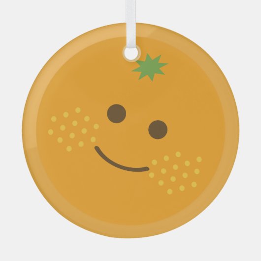 Niedlich Orange Ornament Aus Glas (Vorderseite)