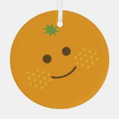 Niedlich Orange Ornament Aus Glas (Rückseite)