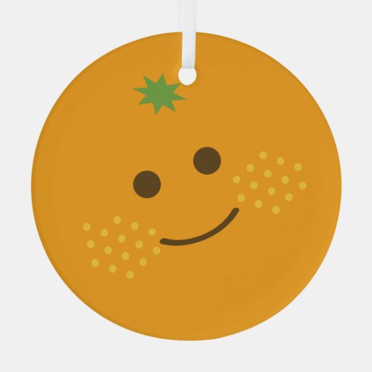 Niedlich Orange Ornament Aus Glas (Rückseite)