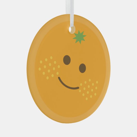 Niedlich Orange Ornament Aus Glas (Vorderseite Rechts)