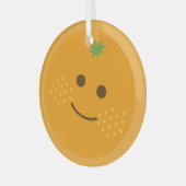 Niedlich Orange Ornament Aus Glas (Vorderseite links)