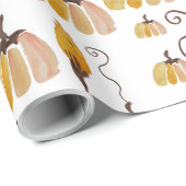 Niedlich Orange Pastel Watercolor Pumpkin Geschenkpapier (Rolleneckpunkt)