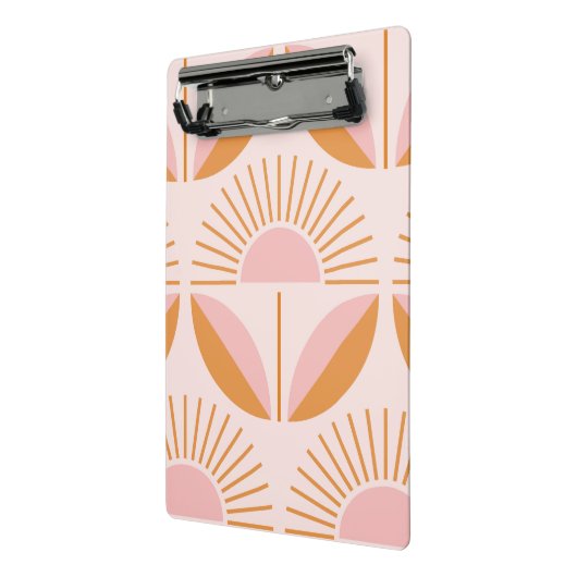 Niedlich, orange, pfirsichfarben, Retro, Blumenmus Mini Klemmbrett (Gewinkelt2)