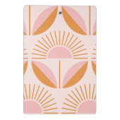 Niedlich, orange, pfirsichfarben, Retro, Blumenmus Mini Klemmbrett (Rückseite)