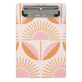 Niedlich, orange, pfirsichfarben, Retro, Blumenmus Mini Klemmbrett (Vorderseite)