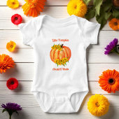 Niedlich Orange Pumpkin Floral White Baby Strampler