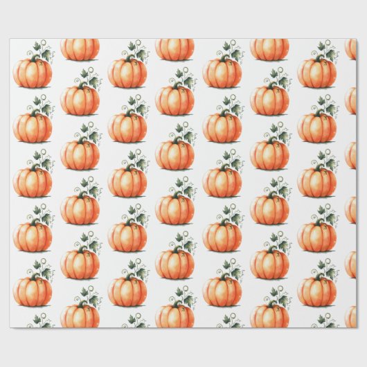 Niedlich Orange Pumpkin Geschenkwrap Geschenkpapier (Flach)