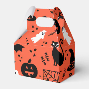 Niedlich Orange Pumpkin Ghost Halloween-Muster Geschenkschachtel