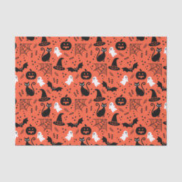 Niedlich Orange Pumpkin Ghost Halloween-Muster Seidenpapier