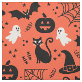 Niedlich Orange Pumpkin Ghost Halloween-Muster Stoff (Muster)