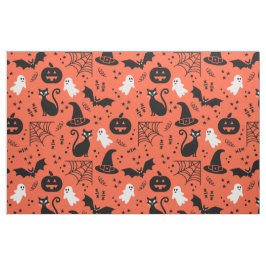 Niedlich Orange Pumpkin Ghost Halloween-Muster Stoff